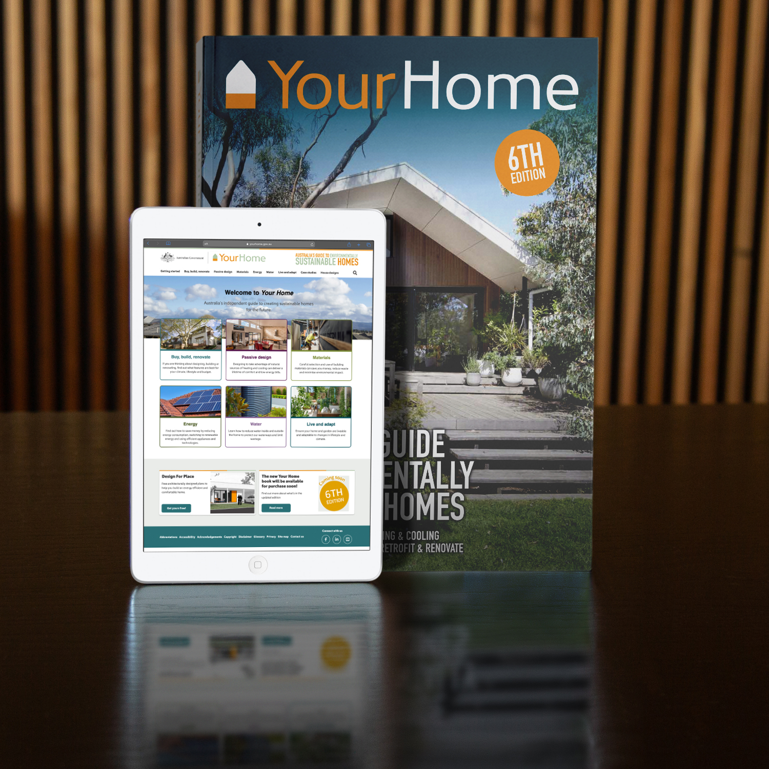 An example of the Your Home book and website on an ipade