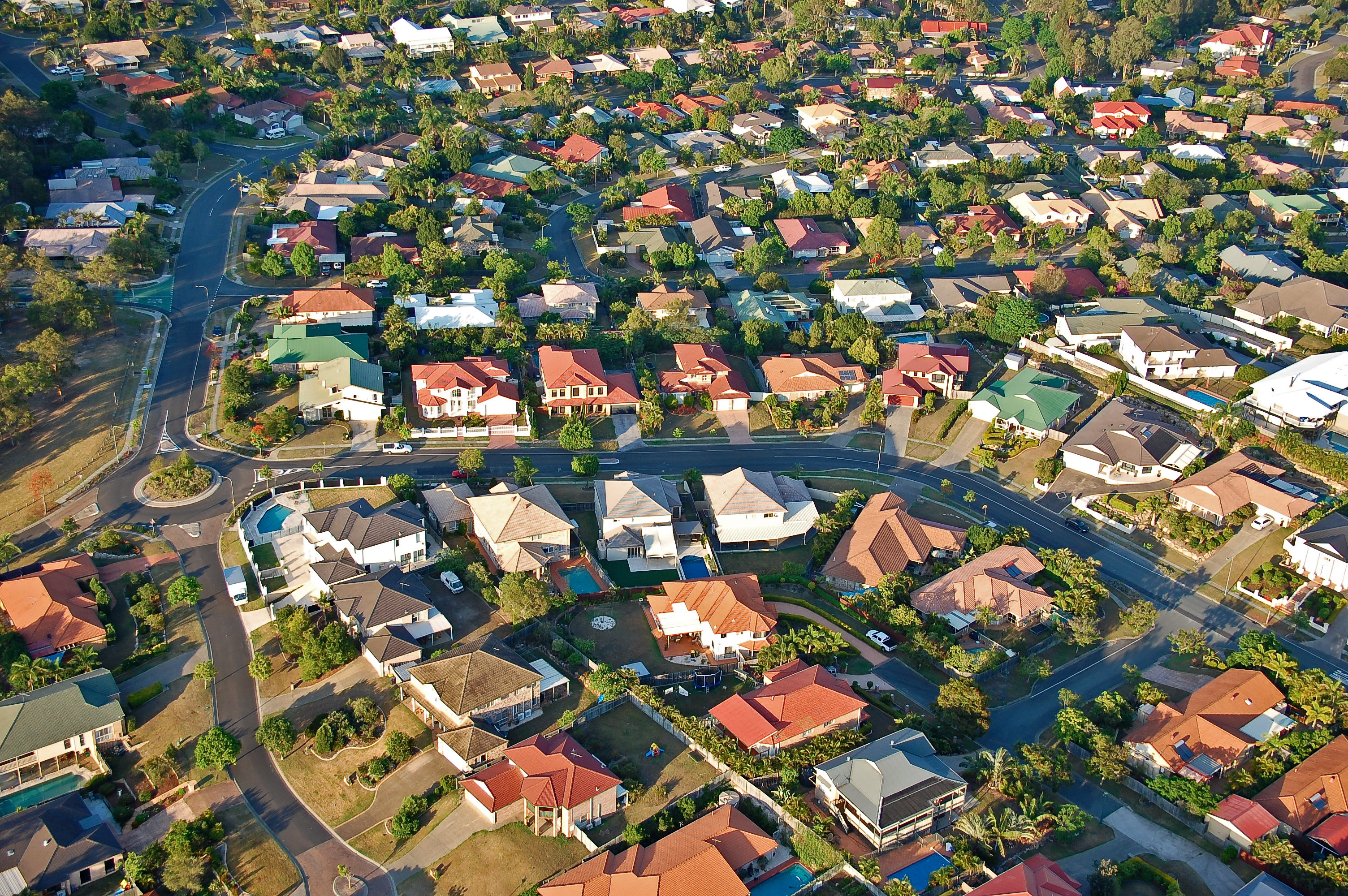 Arial photo of an Australian suburb