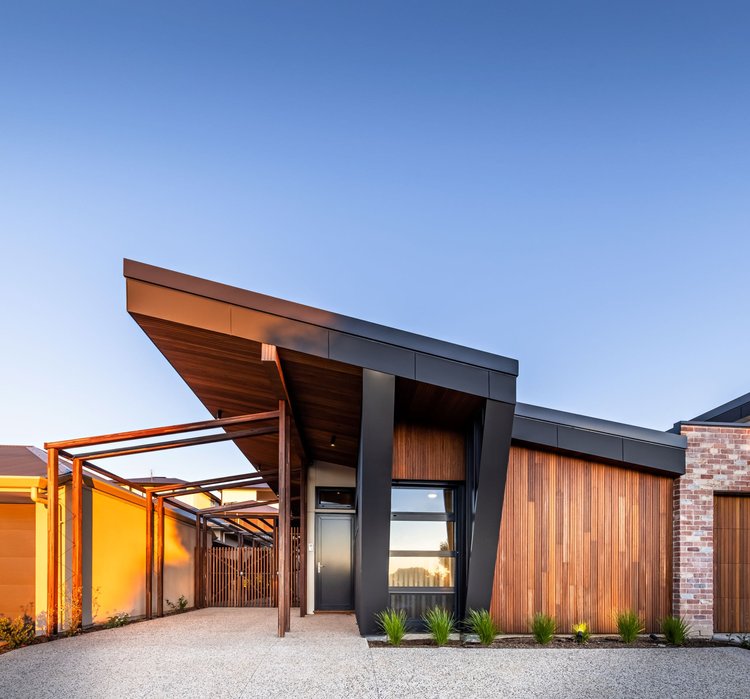 A photo of the street view of the Woodforde case study home.